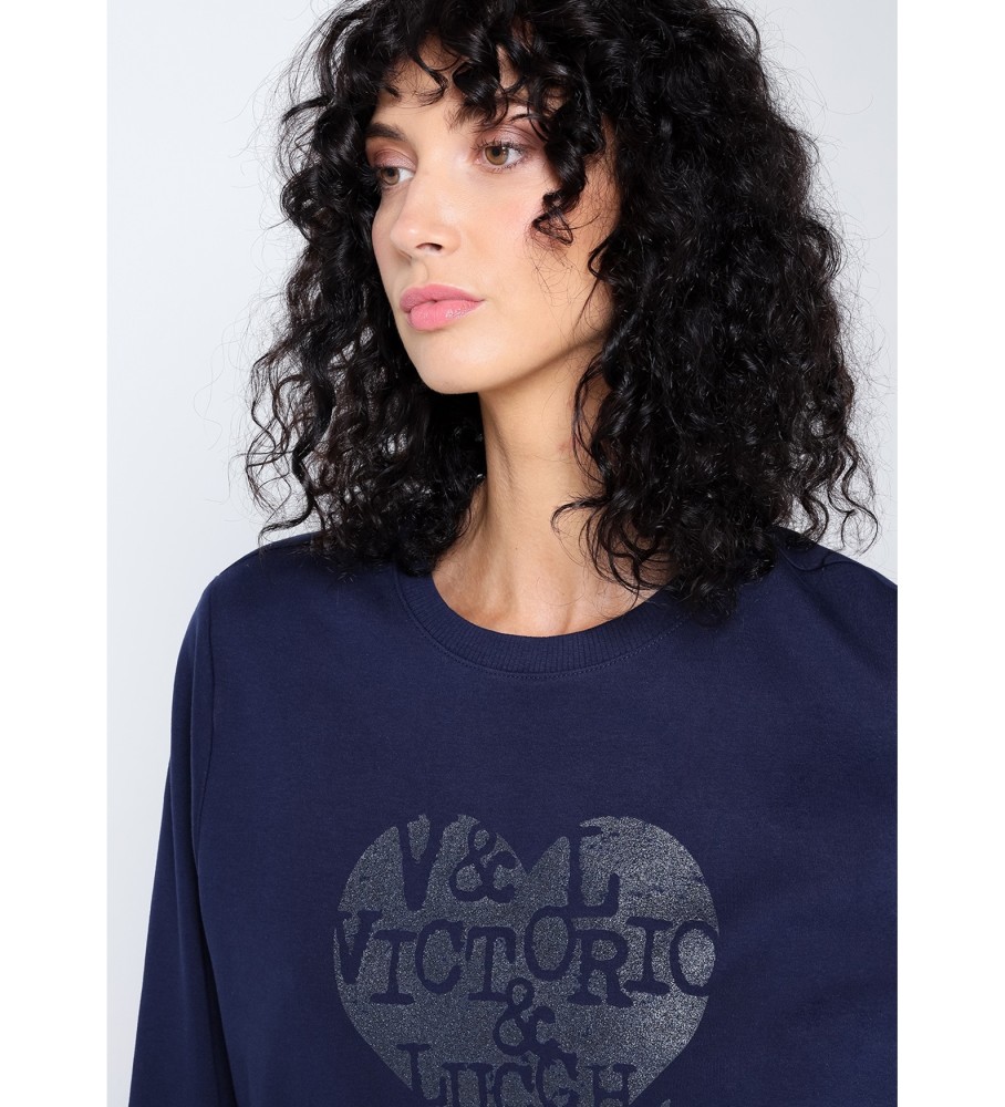 Moletom Victorio & Lucchino, V&L com estampa de coração náutico.