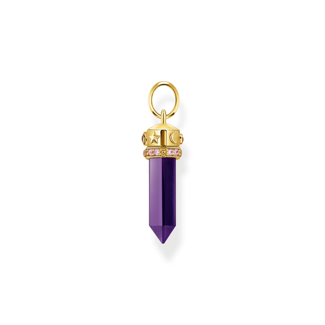 Thomas Sabo Cosmic Amulet Anhänger mit facettierten imitierten Amethyst vergoldet