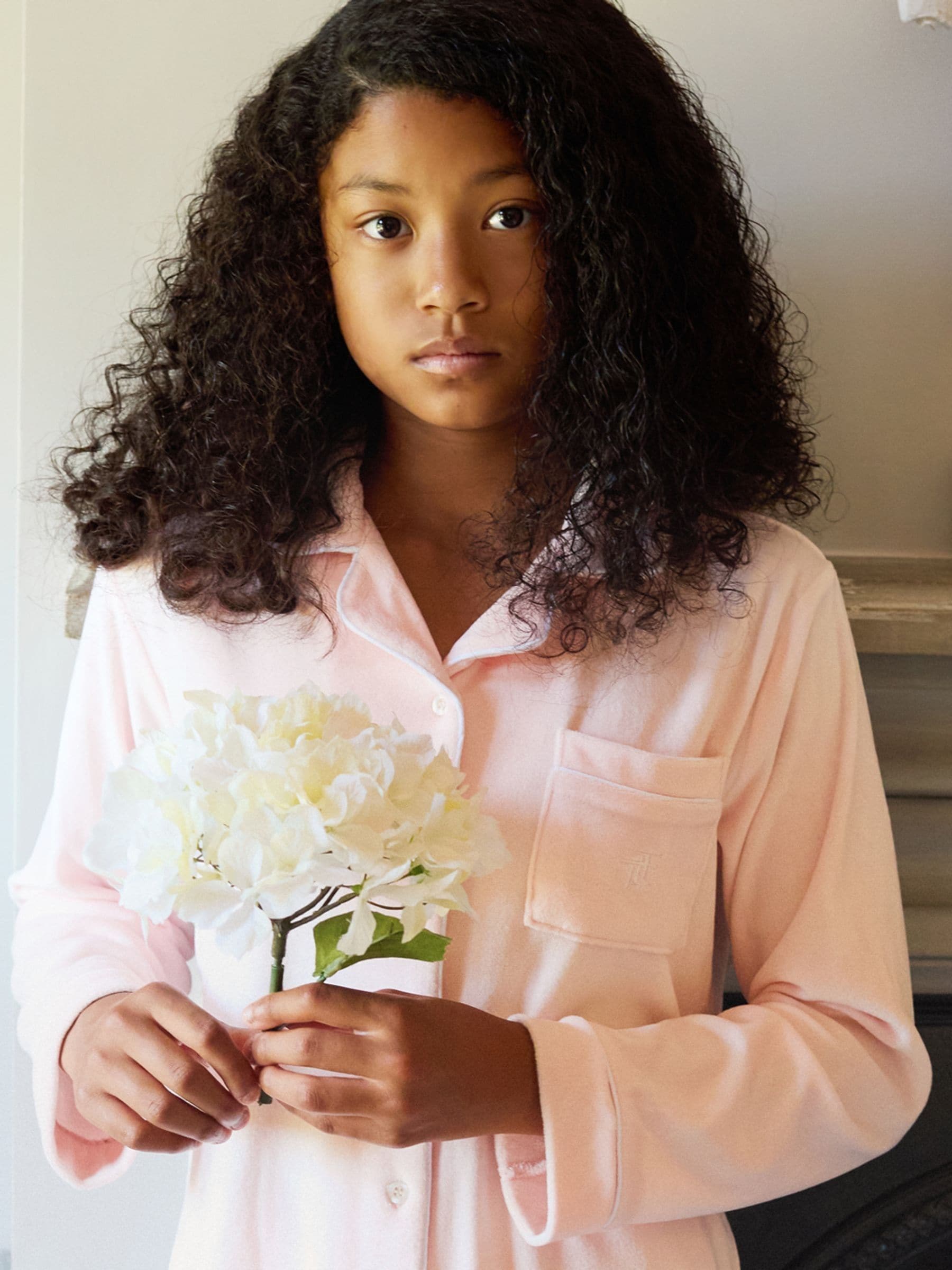 Roze - The Little Tailor Luxe kerstpyjama voor kinderen van zacht aanvoelend velours