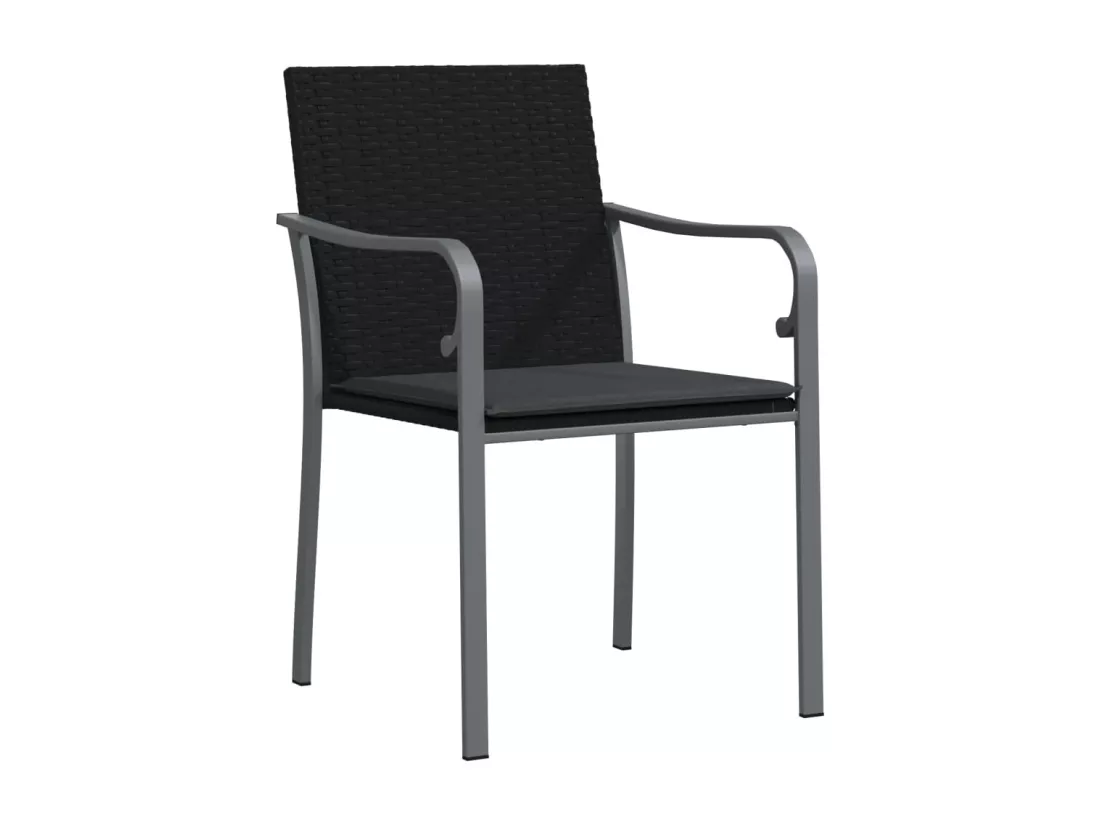 Ensemble à manger de jardin 7 pcs coussins résine tressée acier