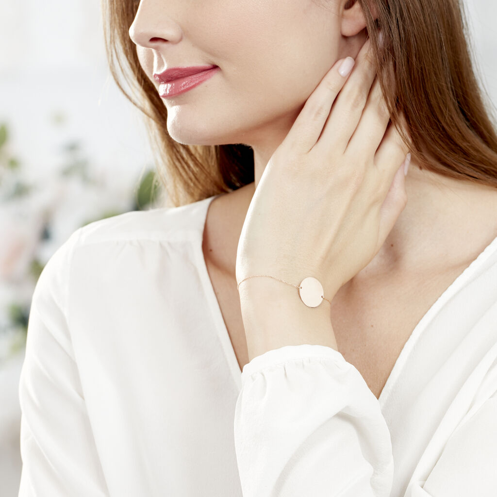 Bracelet Pastille Gravable Or Rose