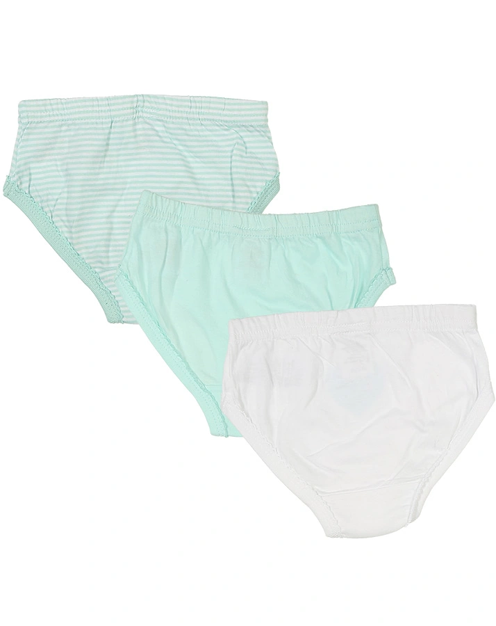 Slip GLITZER HERZ & SCHLEIFE 3er-Pack in mint/weiß