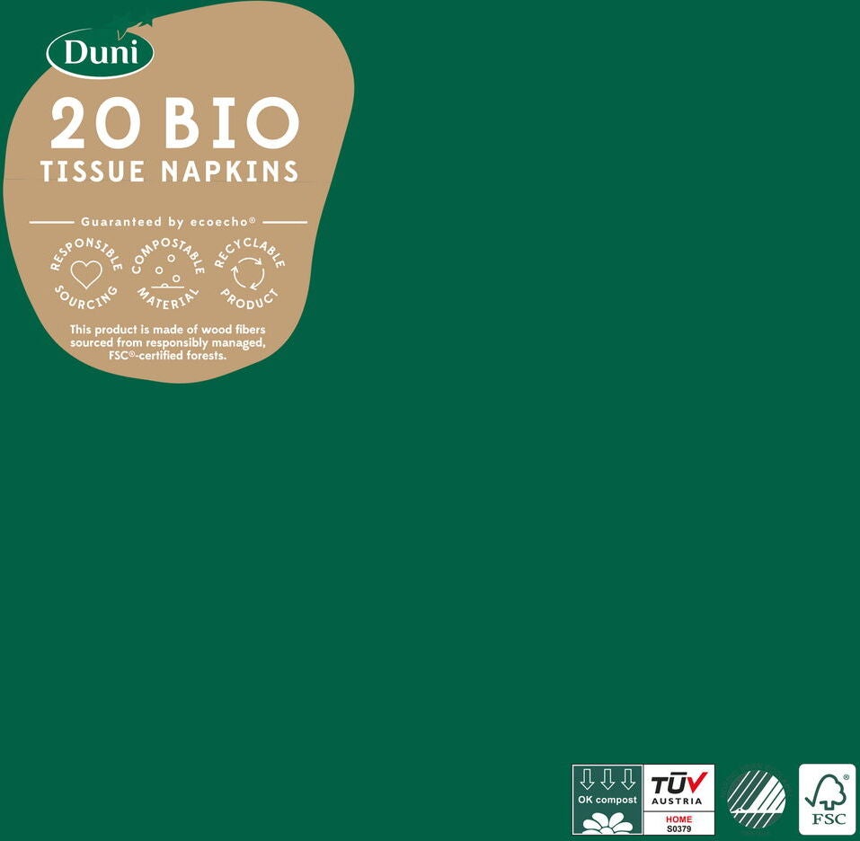 Duni servetten groen 33 x 33 cm 20 stuks