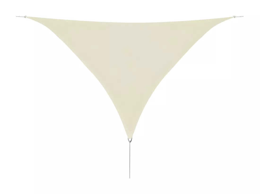 Voile d'ombrage en PEHD triangulaire 5x5x5 m Crème