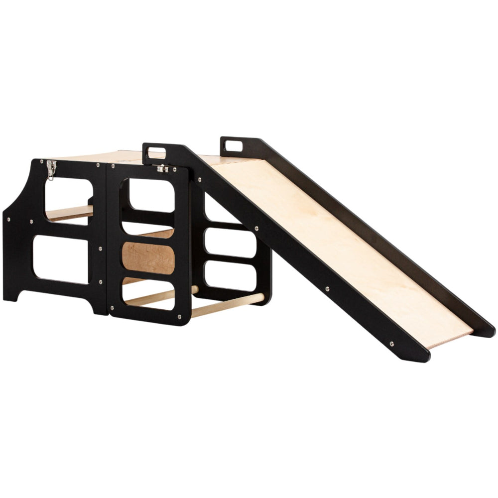 Køb Duck Woodworks Læringstårn m. Rutsjebane Black