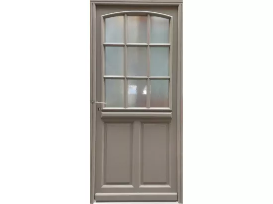 Porte D'Entree Bois Vitree, Alban Gris Ral 7039, H,215Xl,90 P, Droit Cotes Tableau