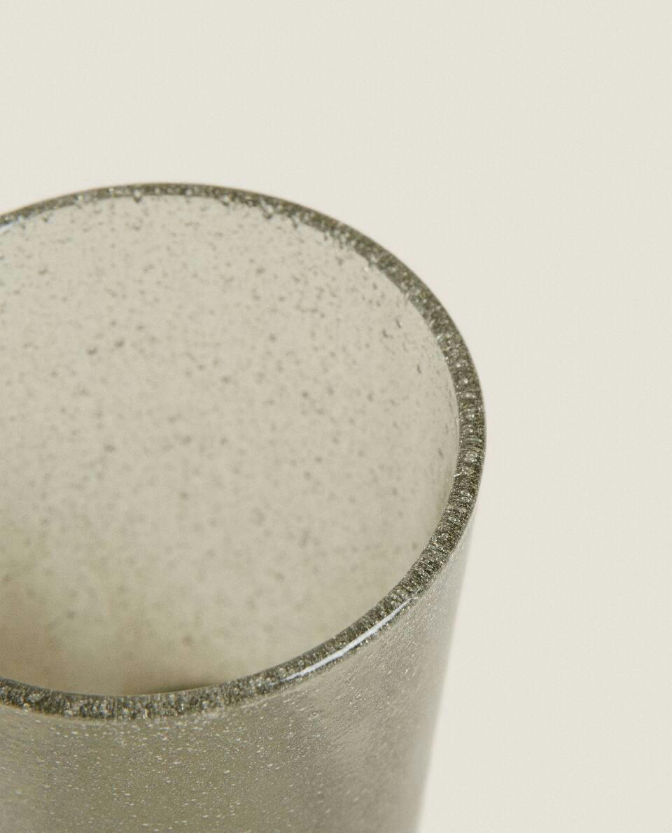 COPO DE VIDRO COM EFEITO DE BOLHAS