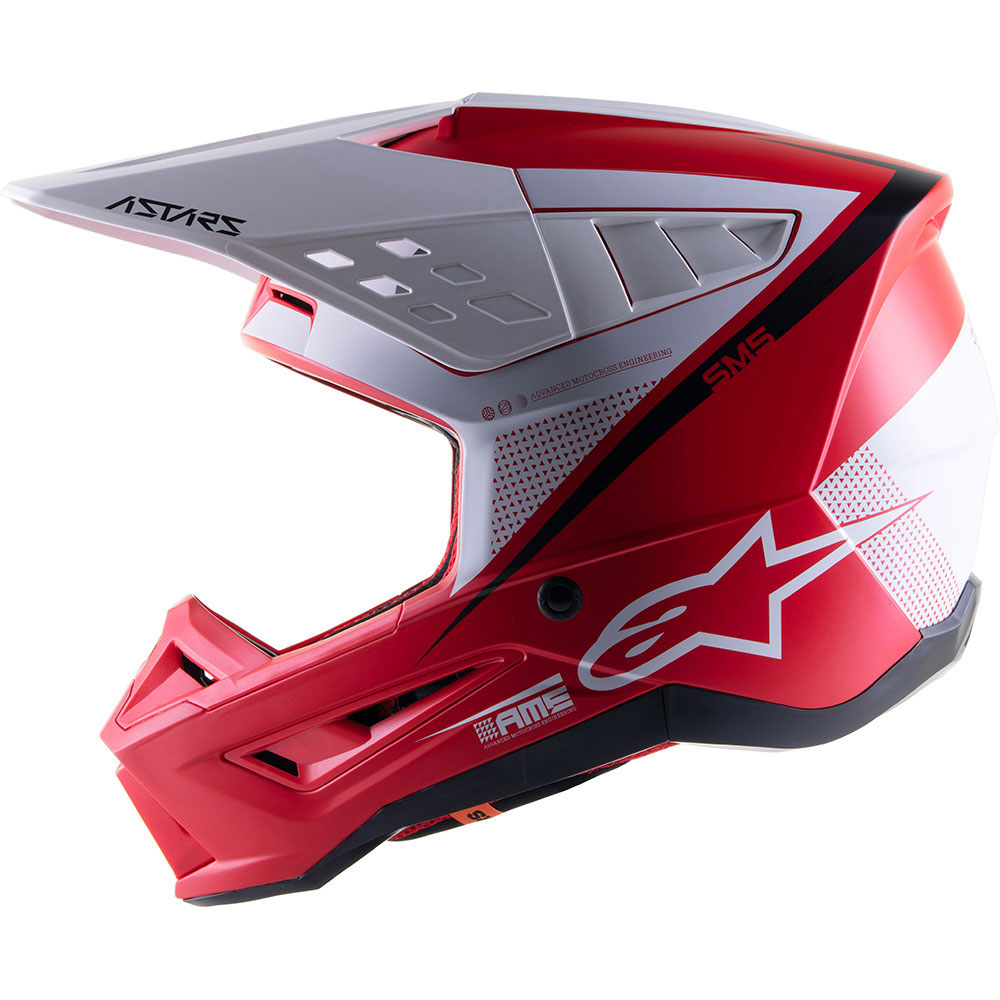 Alpinestars - Casque Supertech S-M5 Rayon Blanc Mat / Rouge / Brillant
