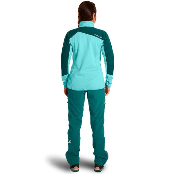Veste polaire ski rando ORTOVOX WESTALPEN SWISSWOOL HYBR JKT W PACIFIC GREEN