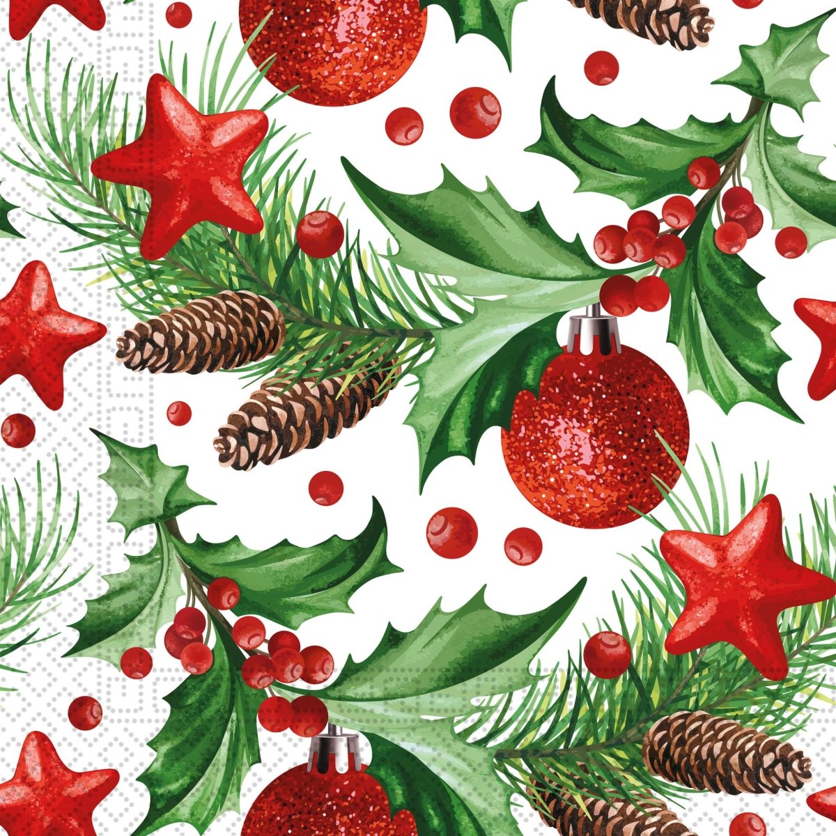 Kerst Servetten Hulst 33cm 20st