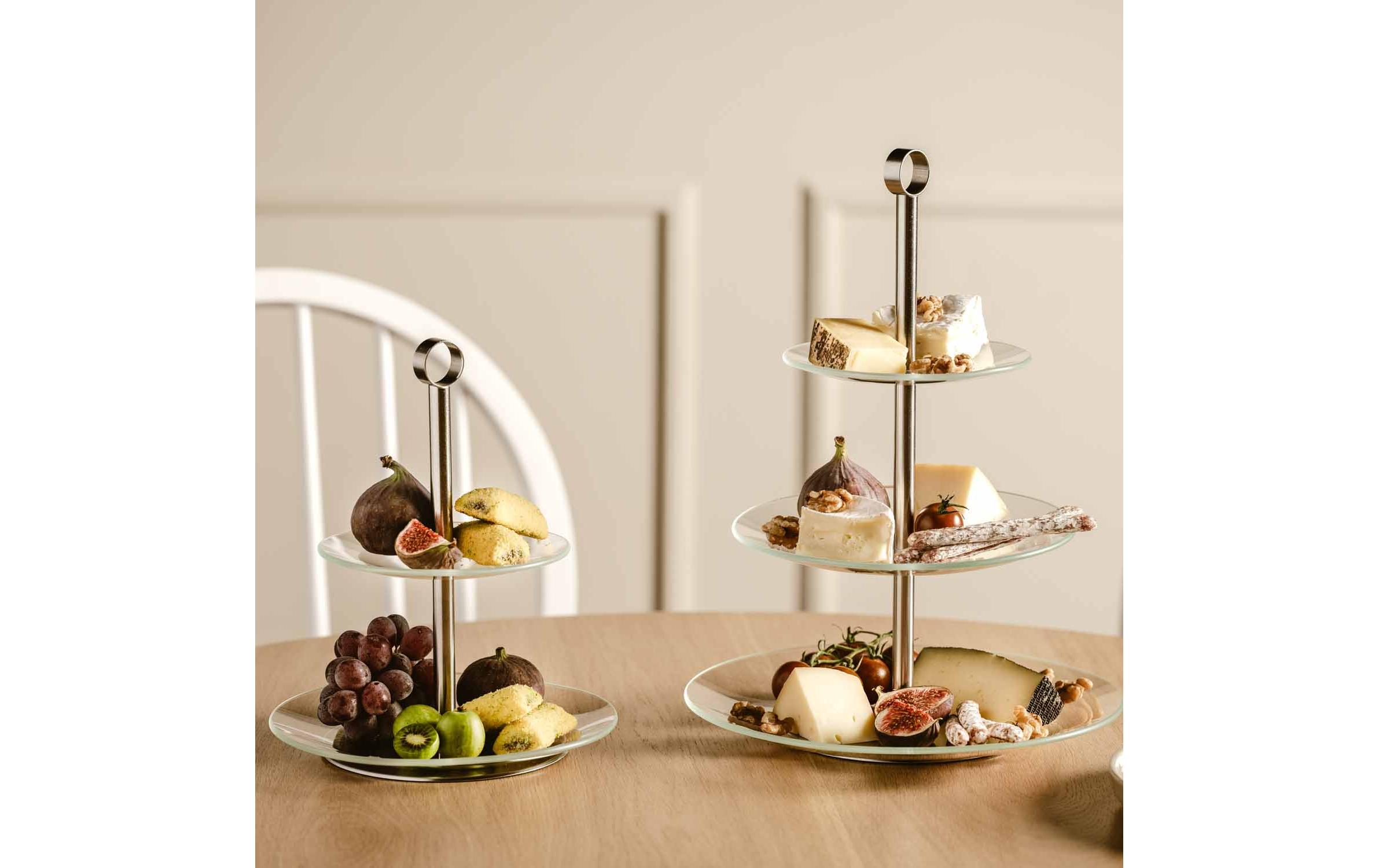 Etagere Cena 2-teilig, SilberTortenständer
