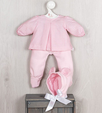 Asi Puppenkleidung - 43 cm - Maria - leuchtetød/Weiß