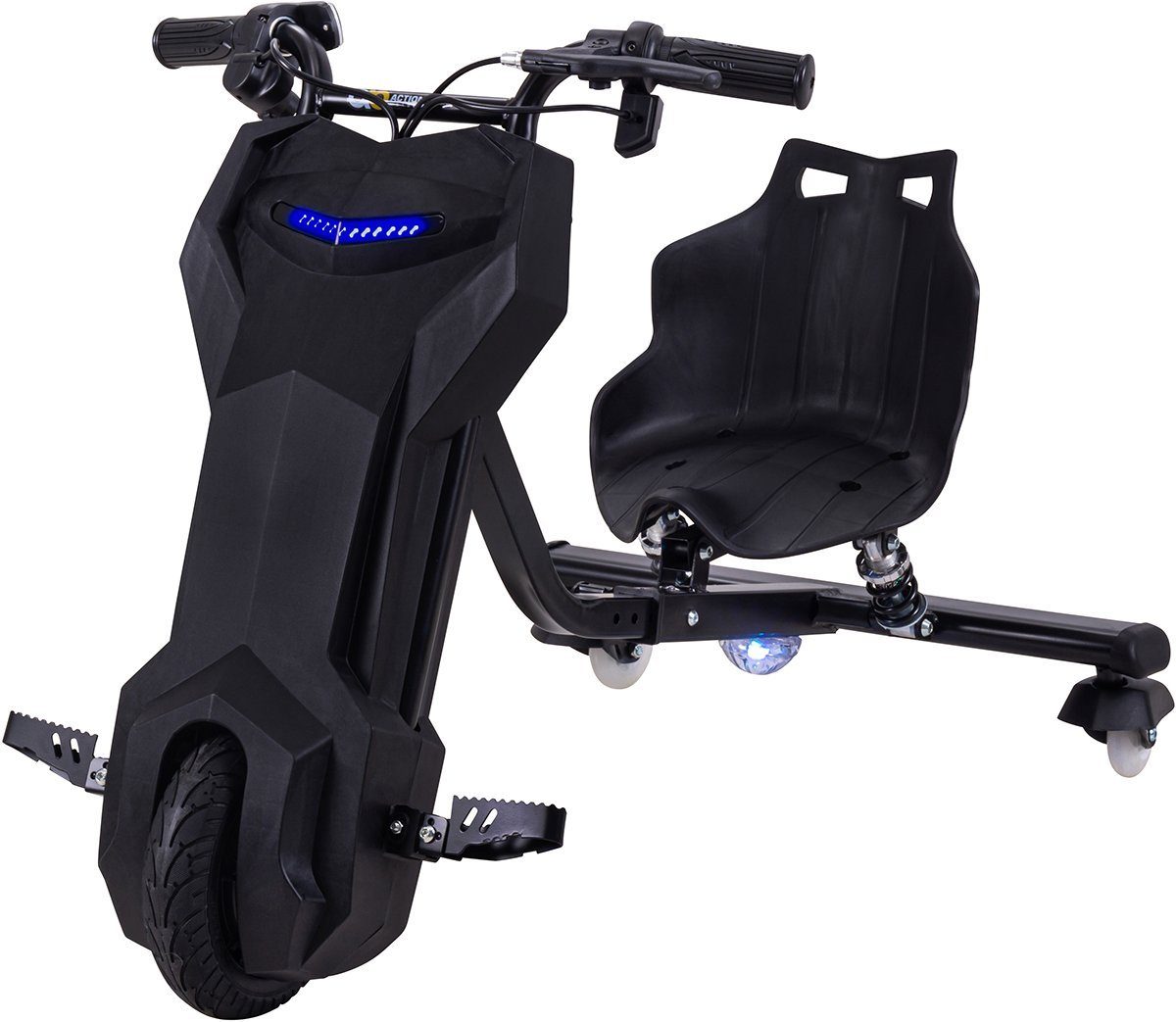 Patinete de três rodas Actionbikes Motors Drifter 360, 15 km/h, 250 watts - Rodas LED 360° - Suspensão - 3 níveis - Triciclo de drift