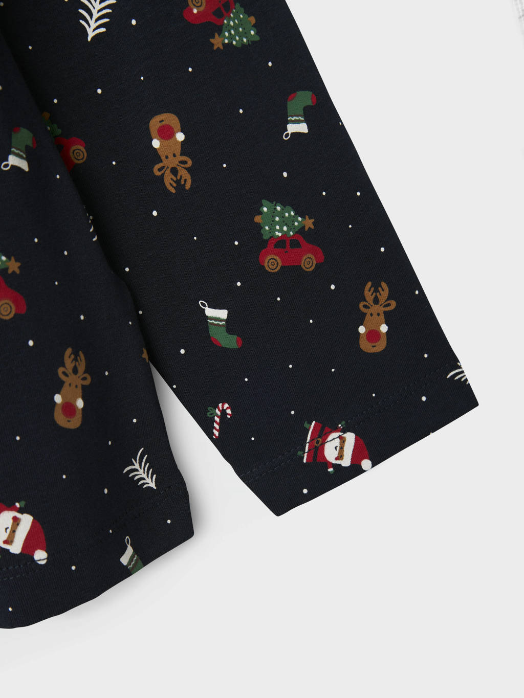 NAME IT kerstpyjama NKNVISMAS met all over print donkerblauw