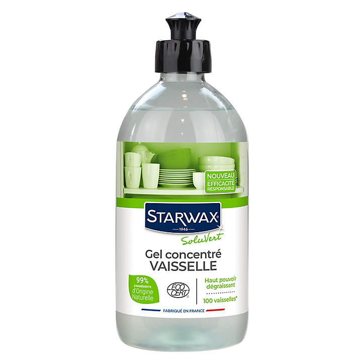 Liquide vaisselle gel concentré SoluVert Starwax 0,5L