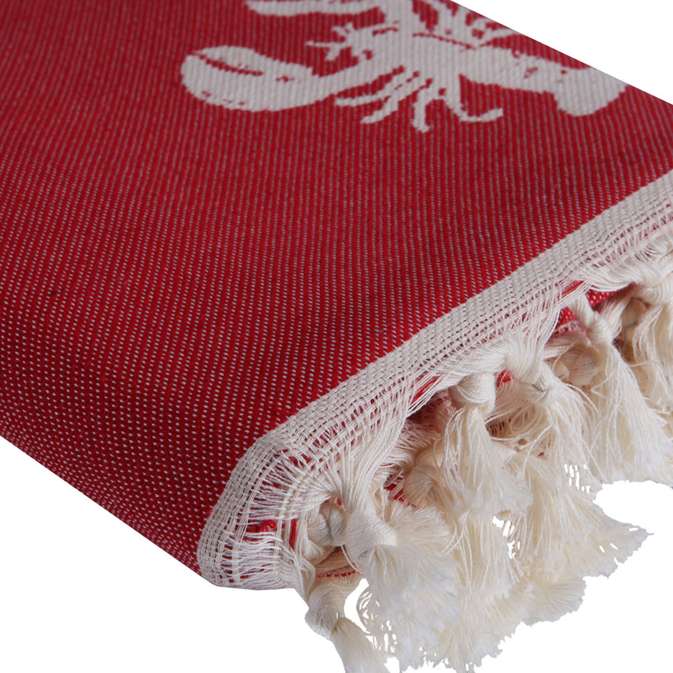Febronie Fouta reversible Homard rouge - 100x200 cm