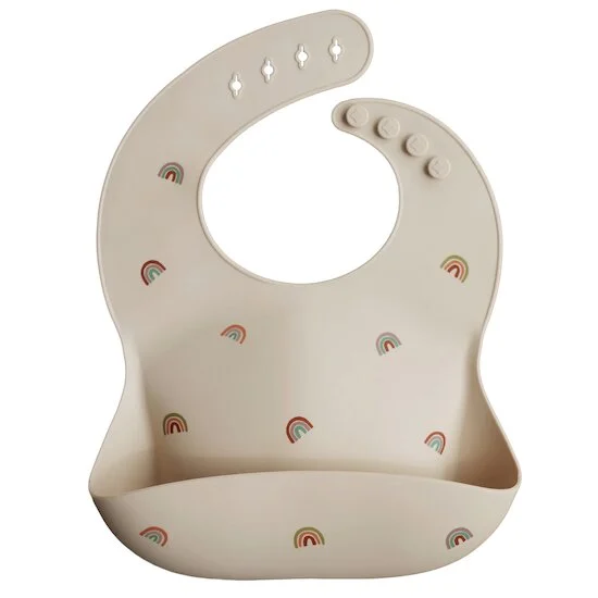 Bavoir en silicone   Rainbow        de               mushie