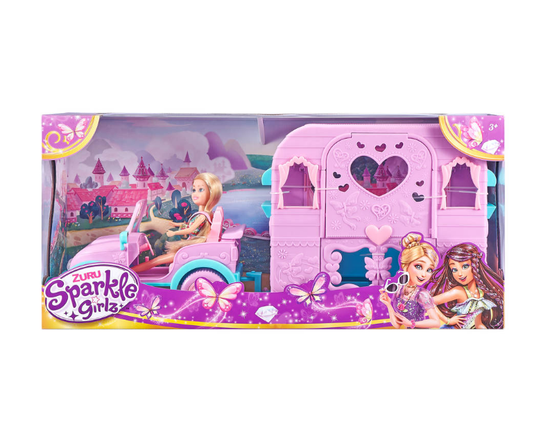 Sparkle Girlz - Dukke m. Jeep og Campingvogn