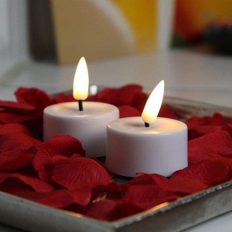 Luxe LED kaars - Wit LED Tealight Candle D4,1 x 4,5 cm (2 pcs.) - net een echte kaars! Deluxe Homeart