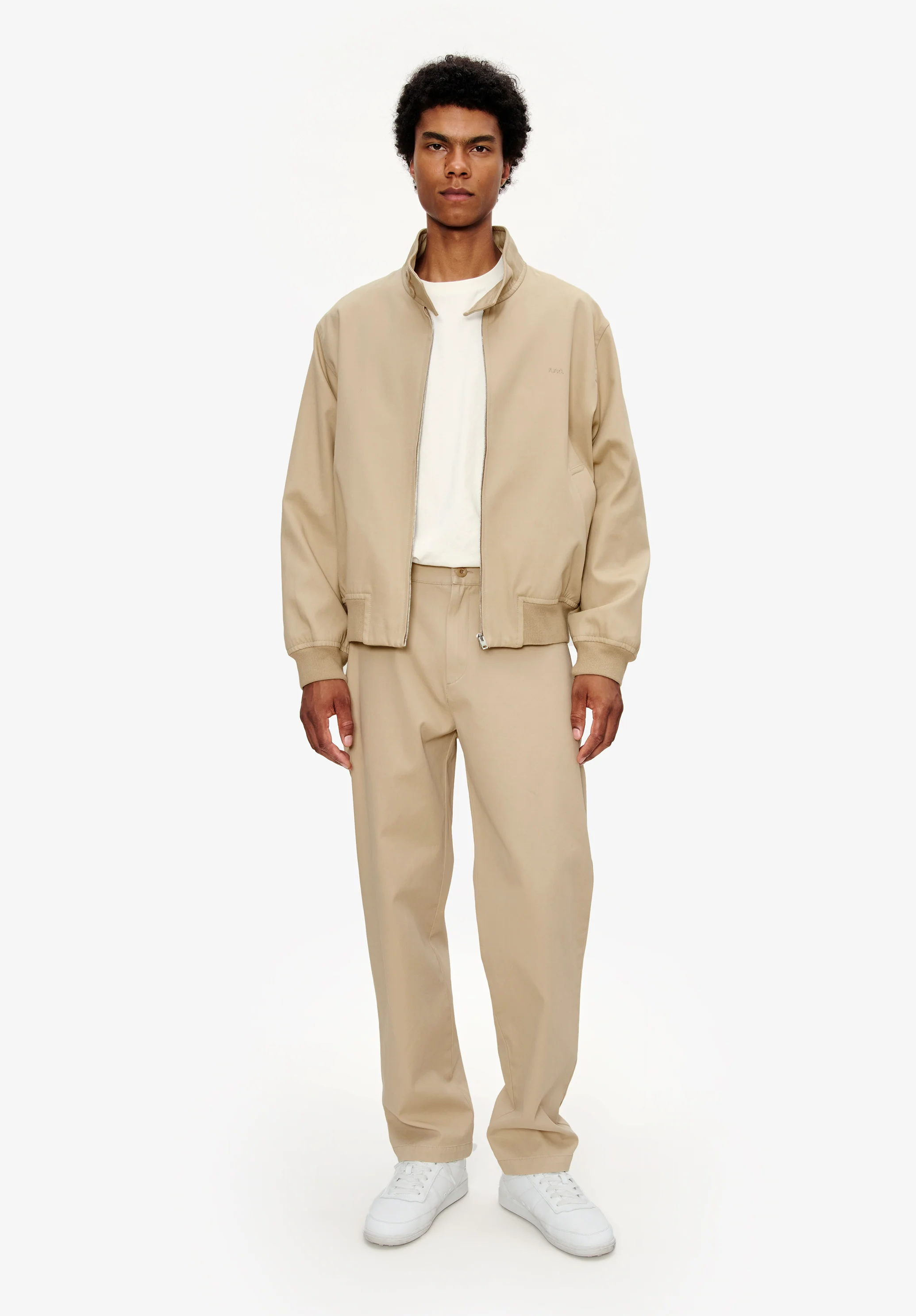 Chino droit ajusté en gabardine - Beige
