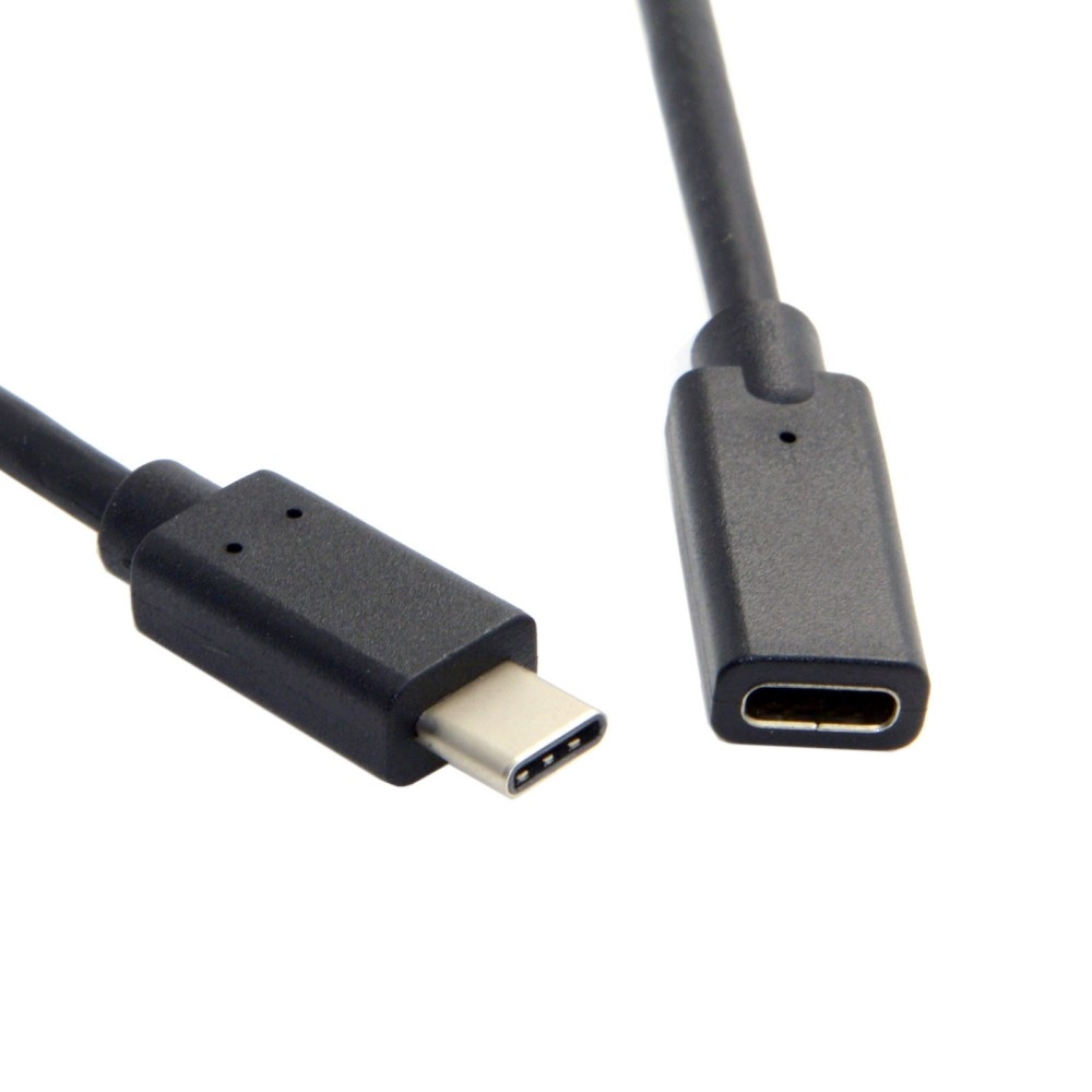 (50cm) USB C auf USB C Kabel Verlängerungskabel - Schwarz