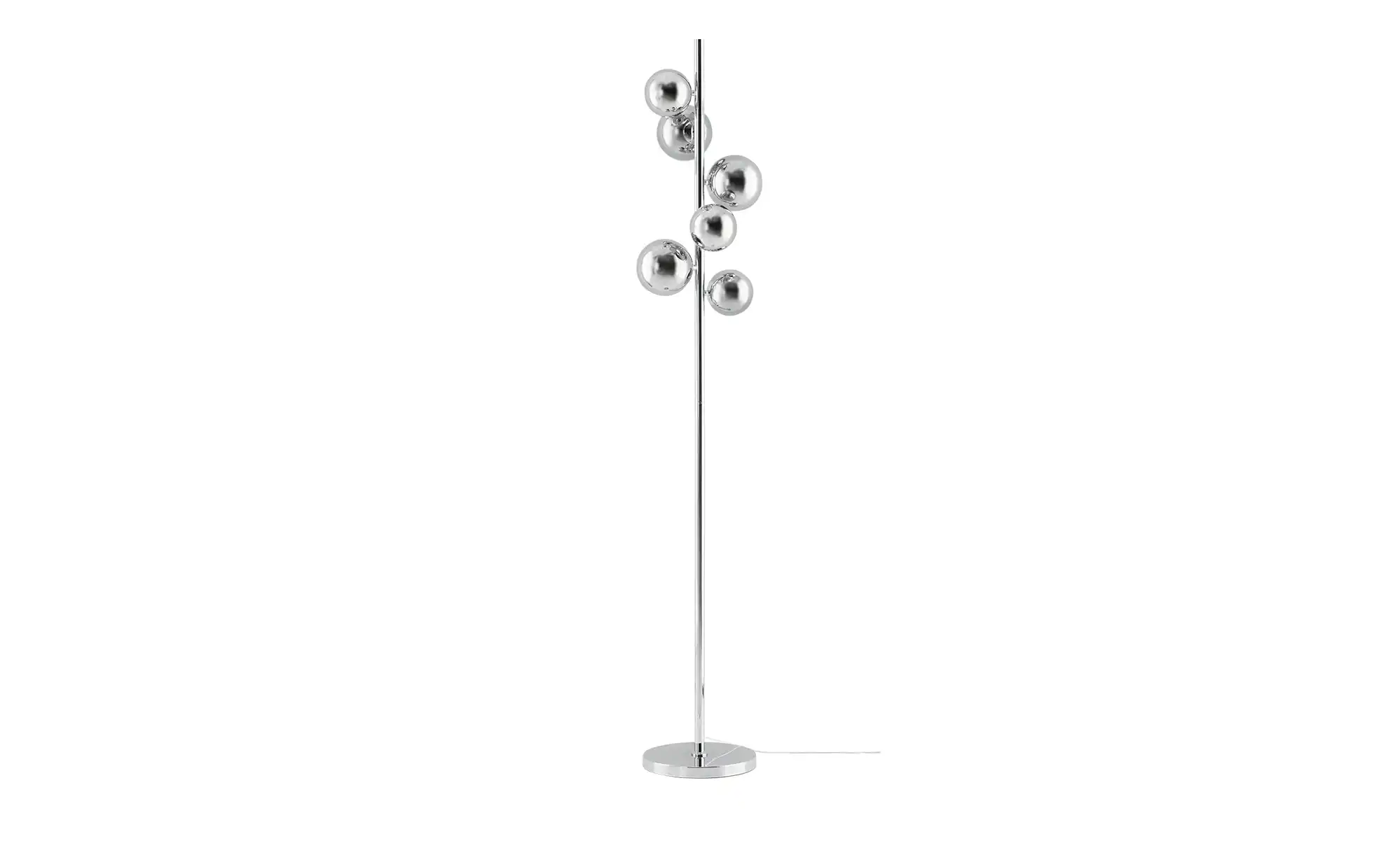 Meisterleuchten Stehleuchte, 6-flammig, chrom, Rauchglas-Kugeln