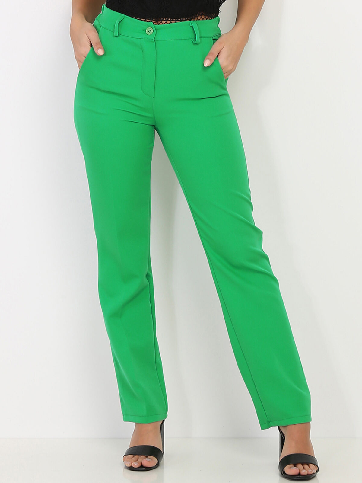 Pantalon de costume droit- Vert
