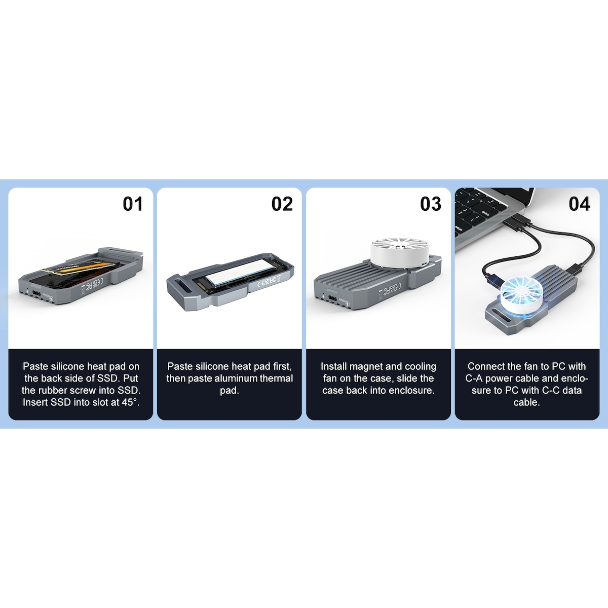 MAIWO USB4 Type-C M.2 NVMe SSD eksternt kabinett Aluminium 40 Gbps