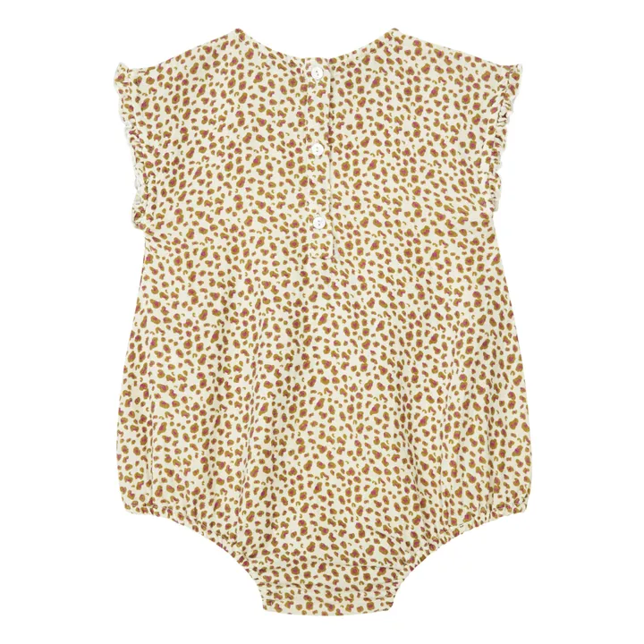 Marlot Paris Barboteuse Gaze de Coton Léopard Java | Ecru