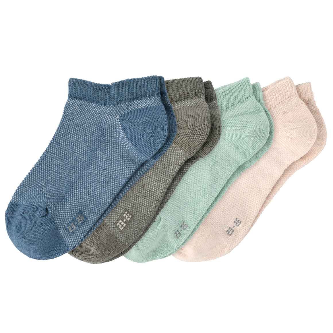 Topolino 4 Paar Jungen Sneaker-Socken in Piqué-Optik dunkelblau / beige / dunkelgrün