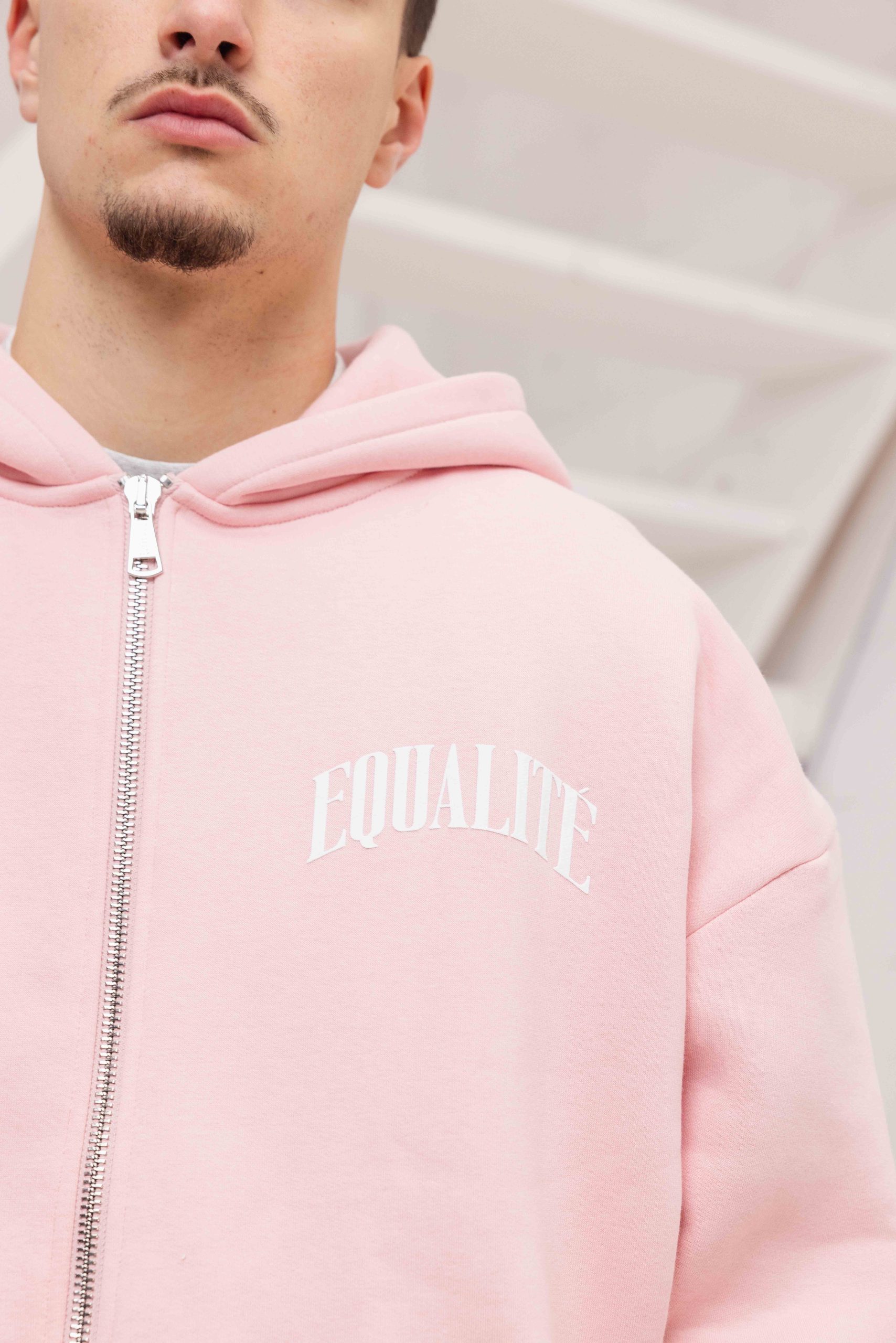 Equalité Oliver Oversized Full Zip Hoodie Roze