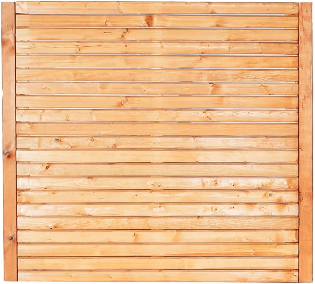 Sichtschutzzaun- Set Rhombus Kiefer Farbton Pinie 7 Zaunfelder inkl. Pfosten und Zaunhalter Garten Holz