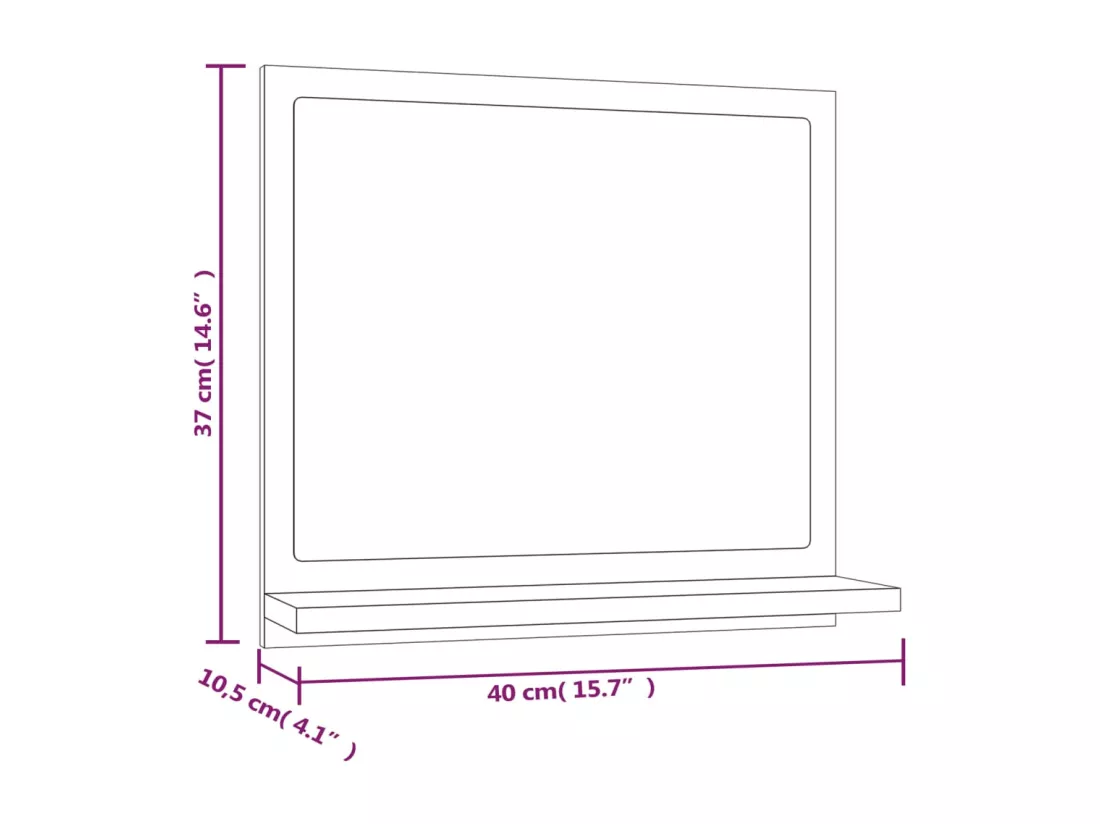 Miroir de bain Chêne marron 40x10,5x37 cm Bois d'ingénierie