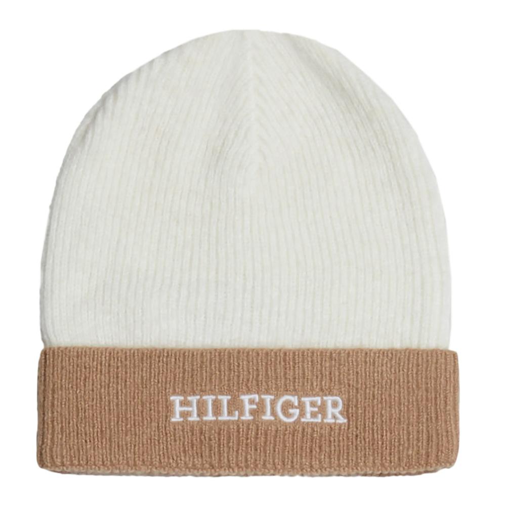 Tommy Hilfiger Bonnet Blanc/Marron Fille Tommy Hilfiger Beanie