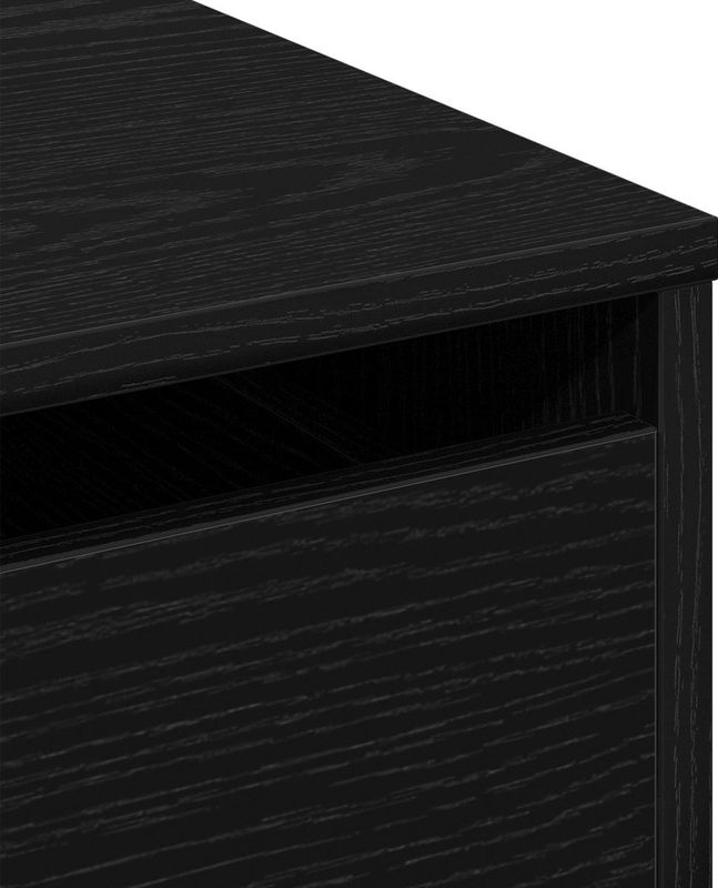 Zwart Eiken Ladekast - MDF - Vier Lades - Moderne Stijl