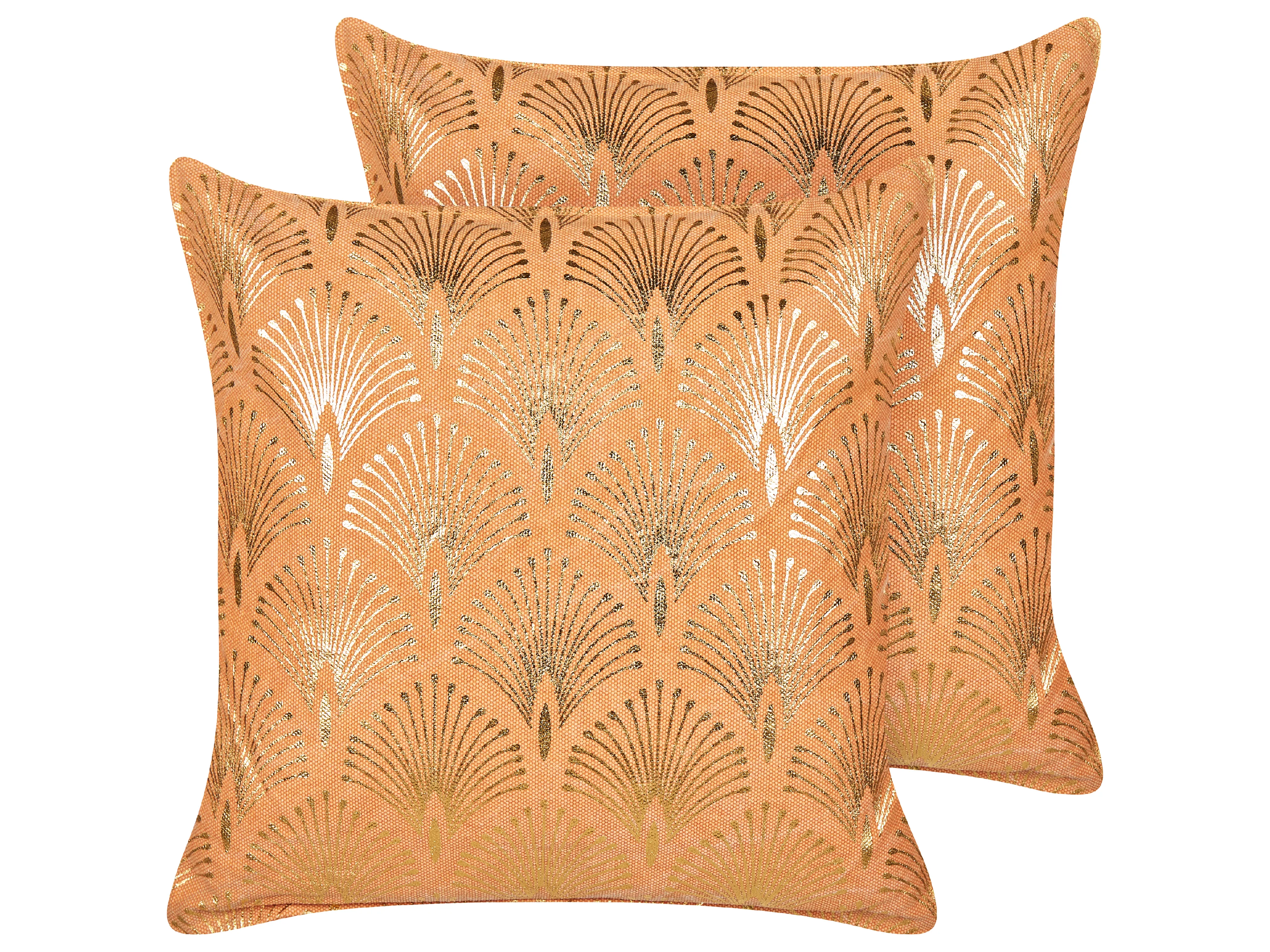Set van 2 sierkussens HOYA Katoen 45 x 45 cm Oranje geometrisch patroon
