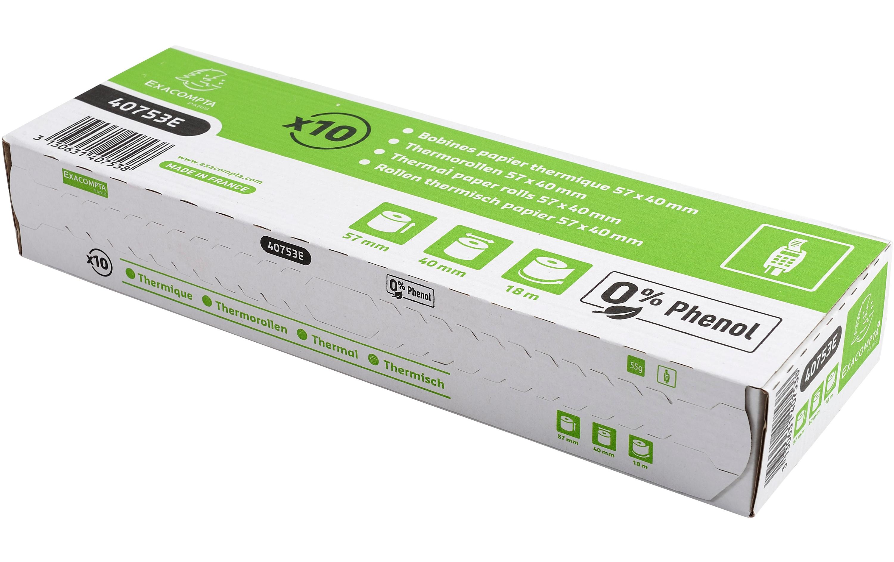 Thermo-Papierrolle 57 x 40 x 12 mm, 18 m, 10 StückAdditionsrollen