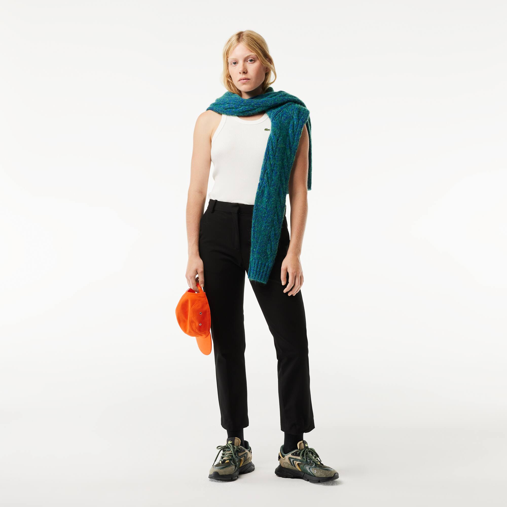 Slim Fit Damen Chino aus Stretch-Baumwolle Hosen & Shorts - Schwarz - Lacoste - Damen