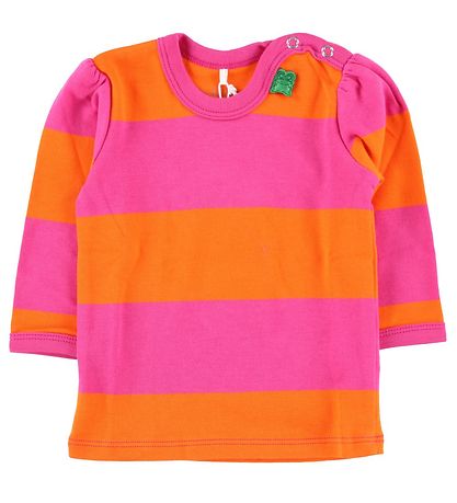 Freds WoRød Bluse - Orange/Pink stribet