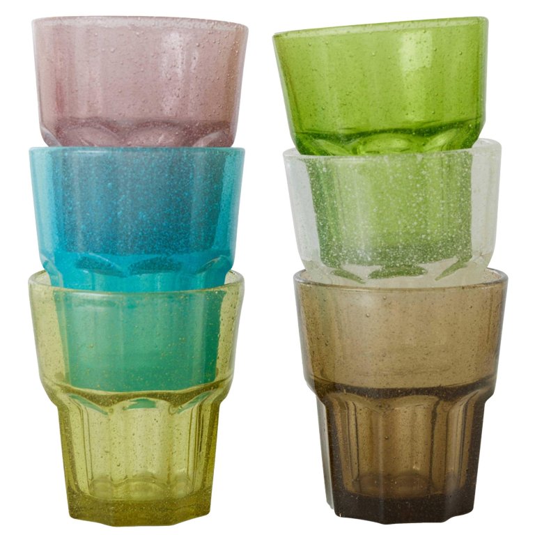 HKliving Mineral water glazen set van 6