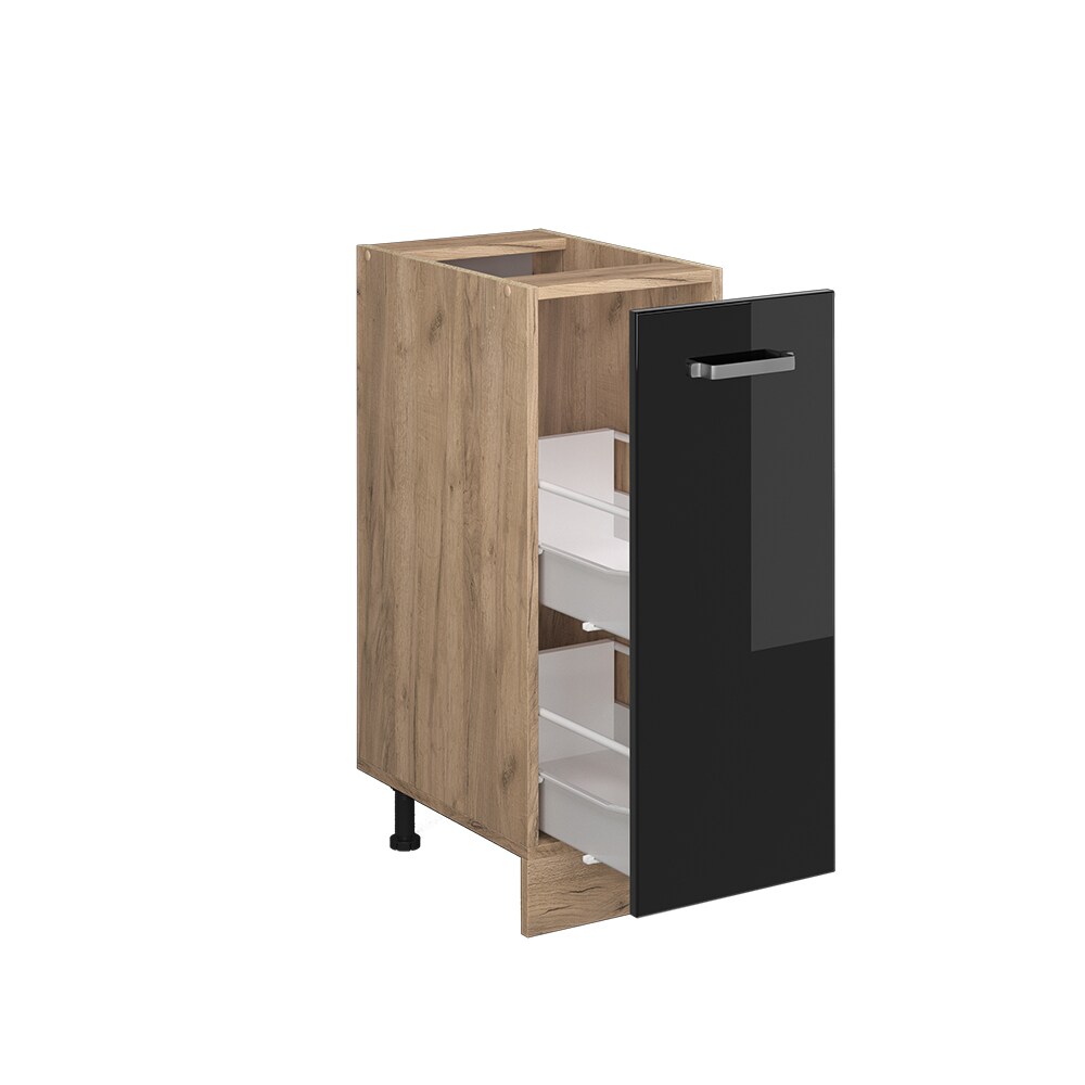 Vicco Apothekerunterschrank Küchenschrank R-Line Solid Eiche Schwarz 30 cm modern