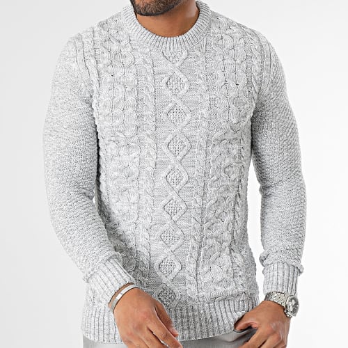 Lot De 2 Pulls Col Roulé Torsades 0250 0251 Noir Gris