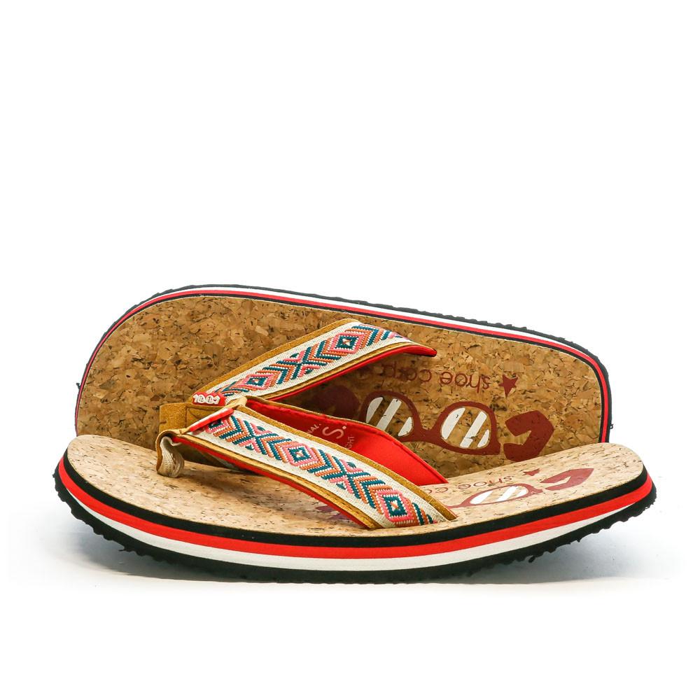 Cool Shoe Tongs Marron/Rouge Femme Cool Shoe Eve Slight
