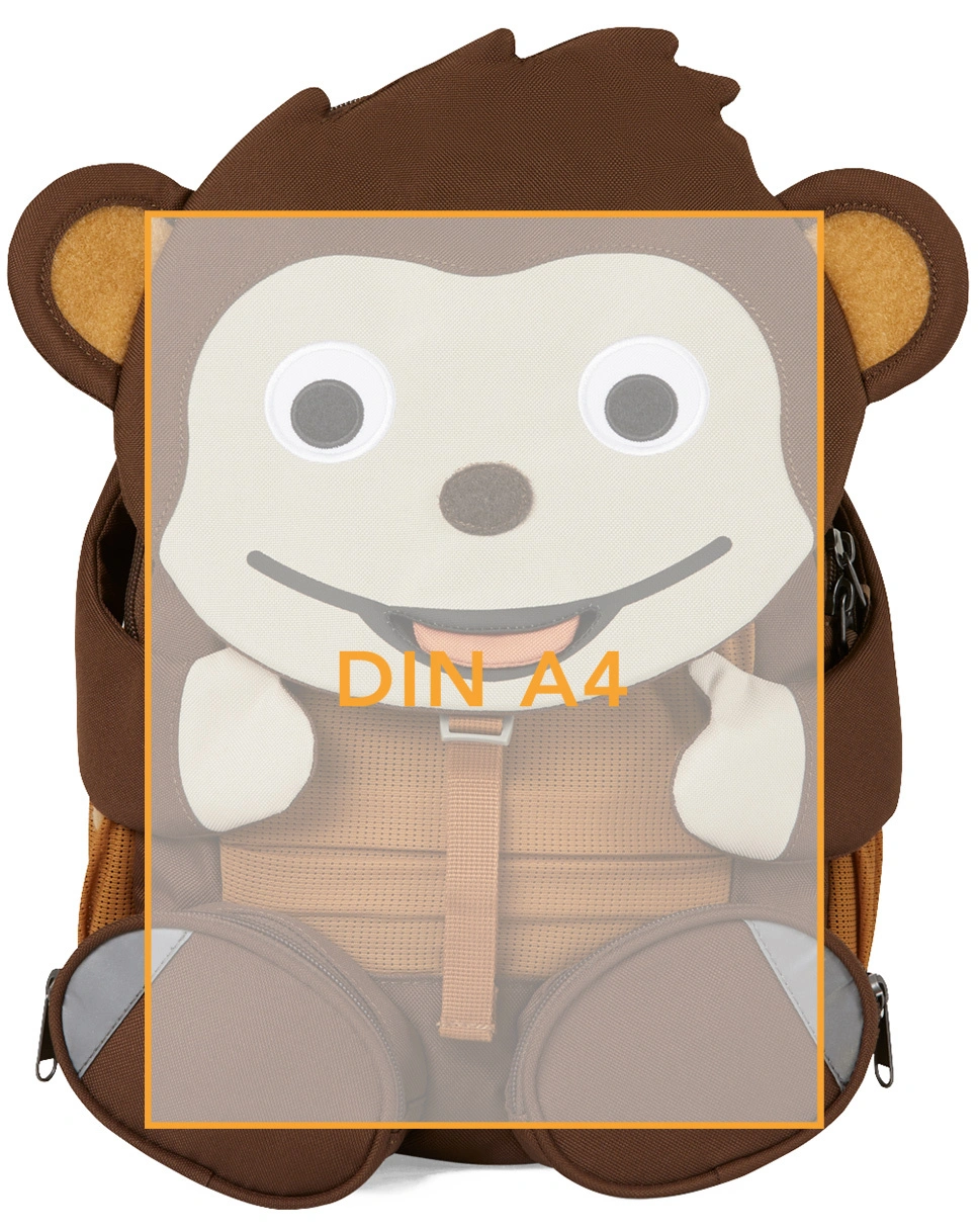 Kinderrucksack GROßER FREUND  AFFENZAHN (20x31x12) in braun