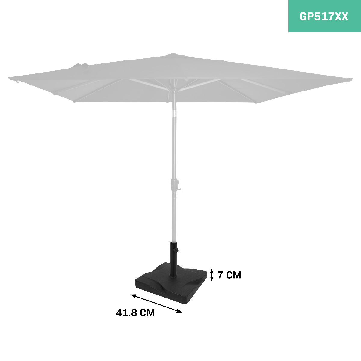 VONROC 20 kg vierkante parasolvoet