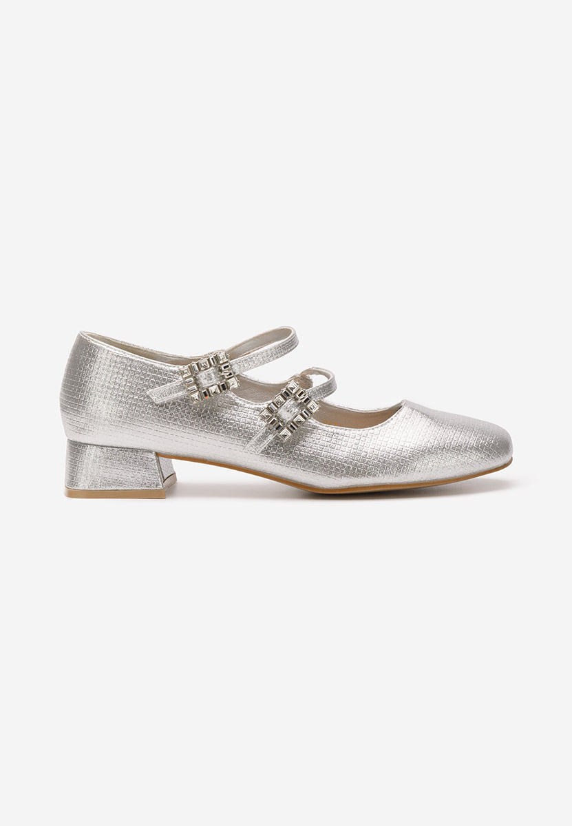 Chaussures à petit talon argent Hrida