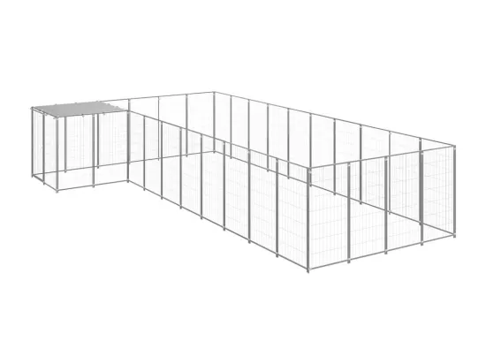 Chenil extérieur cage enclos argenté 330 x 550 x 110 cm 02_0000238