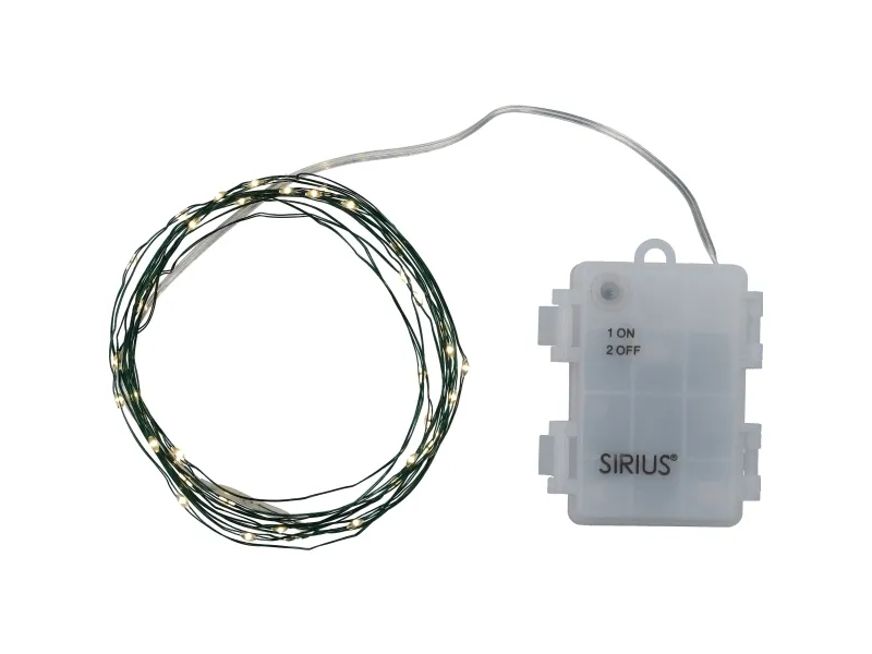 Sirius Knirke Lyskæde 40 LED - Klar/Grøn