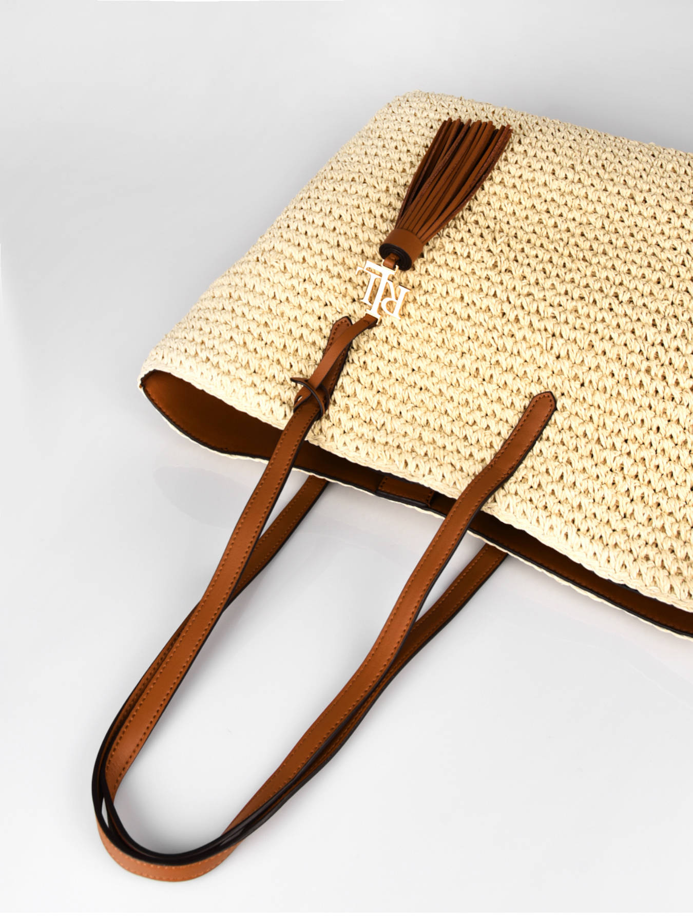 Sac cabas Whitney en paille crochete LAUREN RALPH LAUREN