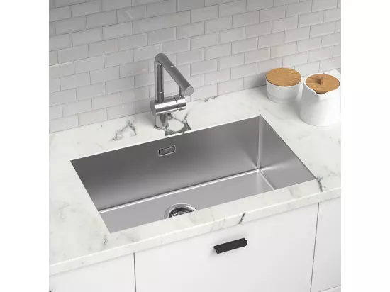 LONHEO MAX Évier Cuisine 1 Bac 74*44*20CM 304 Inox Évier Brossé avec Siphon et Trop-Plein